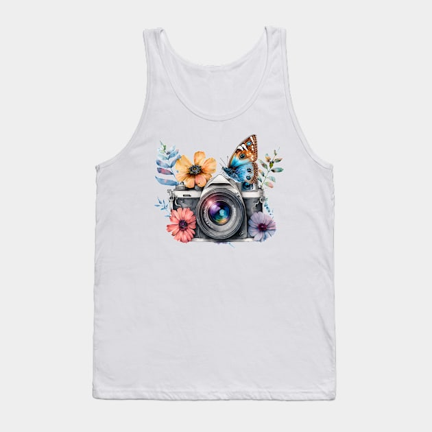 Spring Floral Camera Tank Top by bellofraya